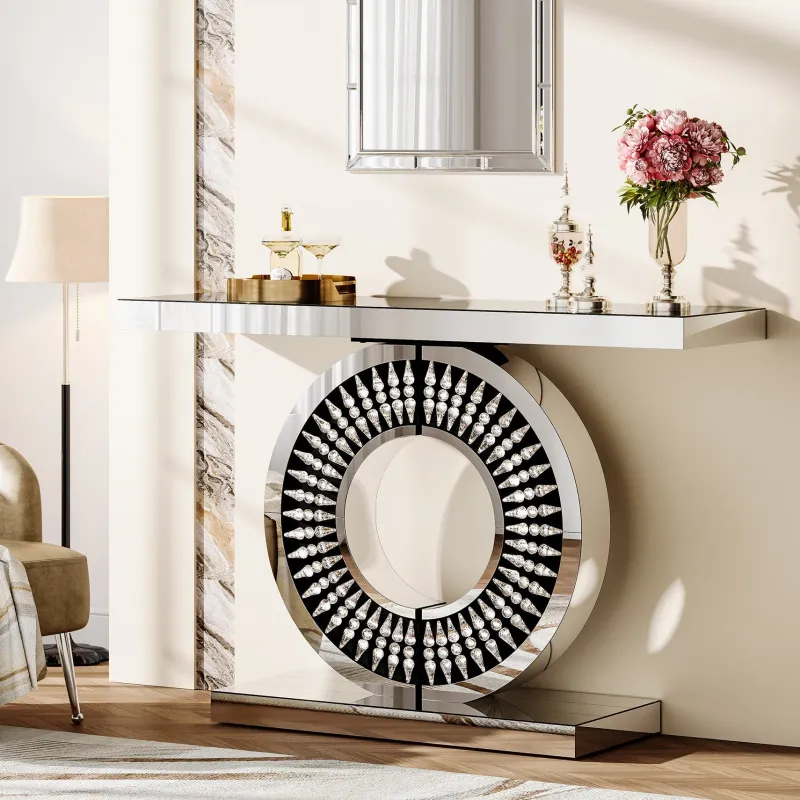 Tribesigns Console Tables|Console Tables*43" Console Table, Mirrored Entryway Sofa Table With Thickened Tabletop