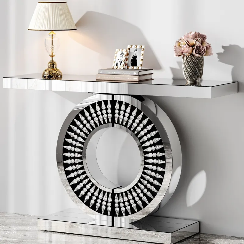 Tribesigns Console Tables|Console Tables*43" Console Table, Mirrored Entryway Sofa Table With Thickened Tabletop