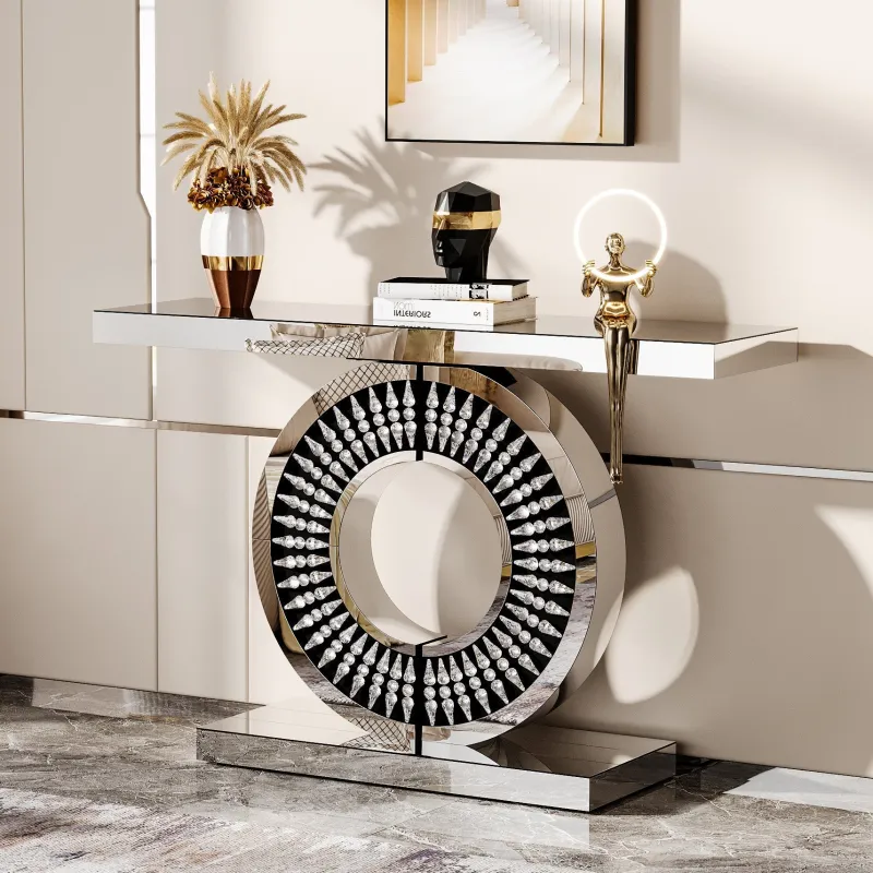 Tribesigns Console Tables|Console Tables*43" Console Table, Mirrored Entryway Sofa Table With Thickened Tabletop