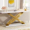 Tribesigns Console Tables|Console Tables*55" Console Table Modern Faux Marble Sofa Entryway Table