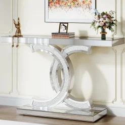Tribesigns Console Tables|Console Tables*39" Console Table, Modern Mirrored Sofa Table Hallway Table