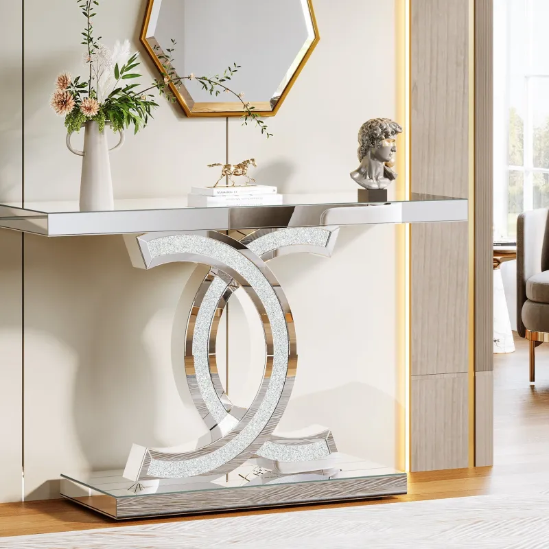 Tribesigns Console Tables|Console Tables*39" Console Table, Modern Mirrored Sofa Table Hallway Table