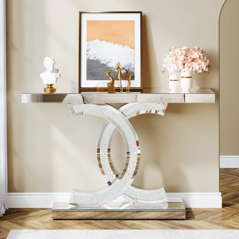 Tribesigns Console Tables|Console Tables*39" Console Table, Modern Mirrored Sofa Table Hallway Table