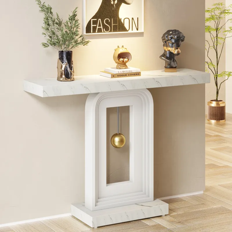 Tribesigns Console Tables|Console Tables*39.4" Console Table, Modern Sofa Entryway Table with Gold Decor