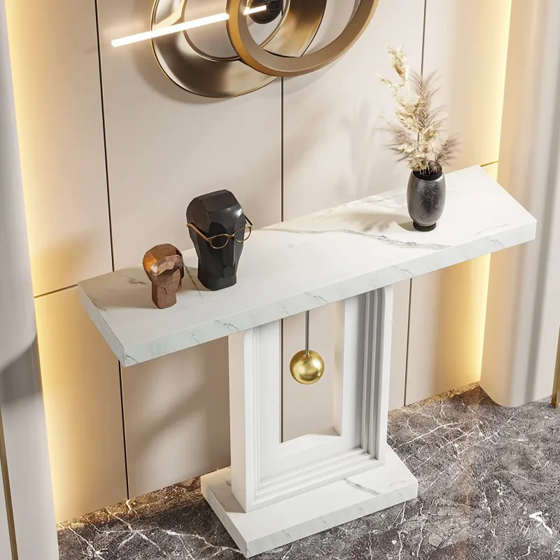 Tribesigns Console Tables|Console Tables*39.4" Console Table, Modern Sofa Entryway Table with Gold Decor