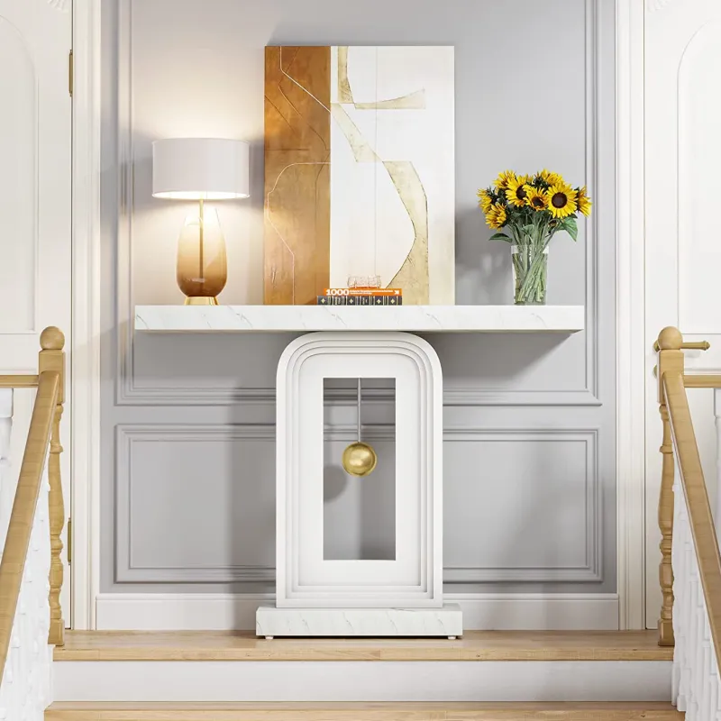 Tribesigns Console Tables|Console Tables*39.4" Console Table, Modern Sofa Entryway Table with Gold Decor