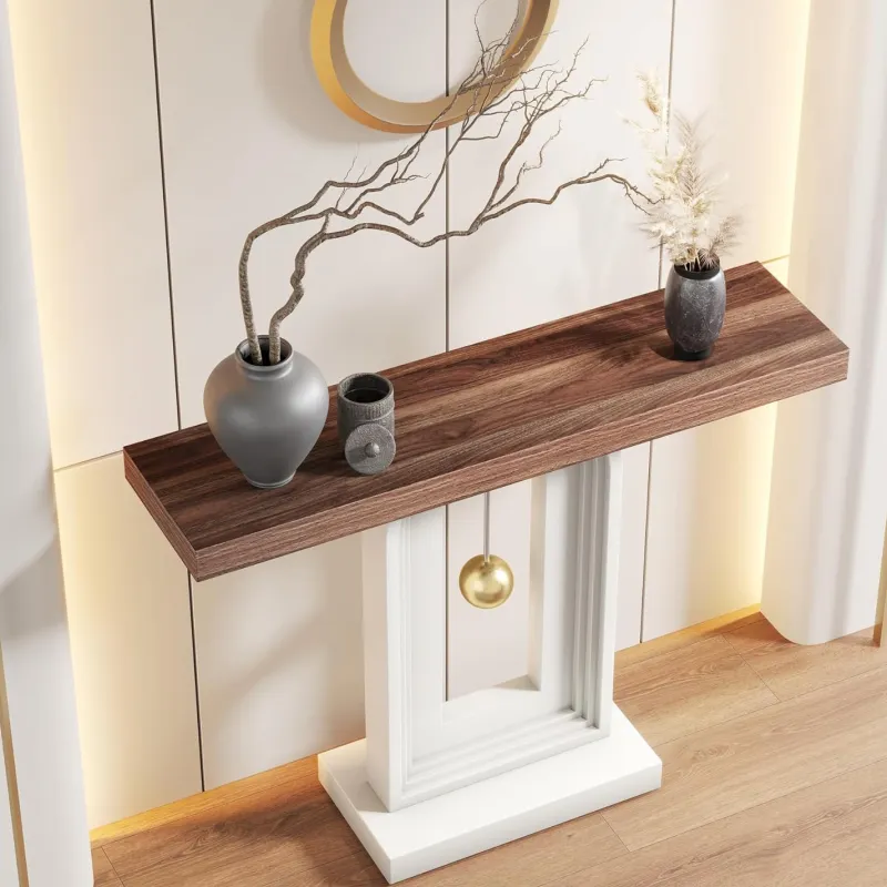 Tribesigns Console Tables|Console Tables*39.4" Console Table, Modern Sofa Entryway Table with Gold Decor