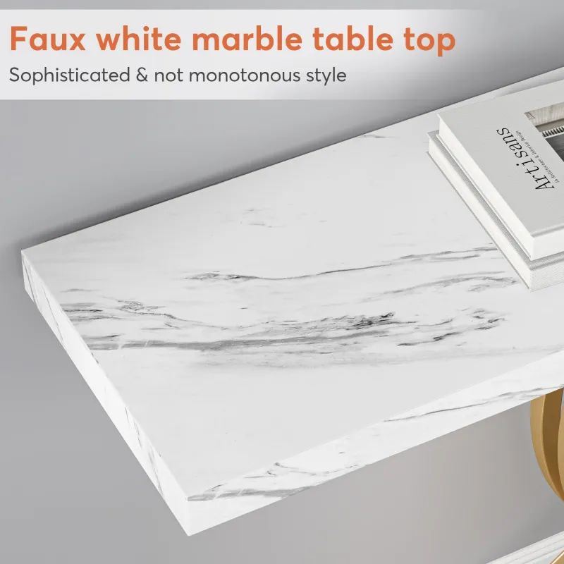 Tribesigns Console Tables|Console Tables*39" Console Table, Narrow Faux Marble Entryway Hallway Sofa Table