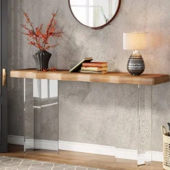 Tribesigns Console Tables|Console Tables*47'' Console Table Sofa Entryway Table with Acrylic Legs