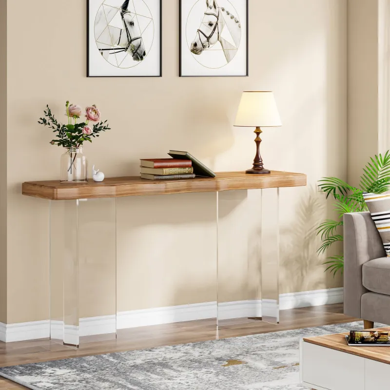 Tribesigns Console Tables|Console Tables*47'' Console Table Sofa Entryway Table with Acrylic Legs