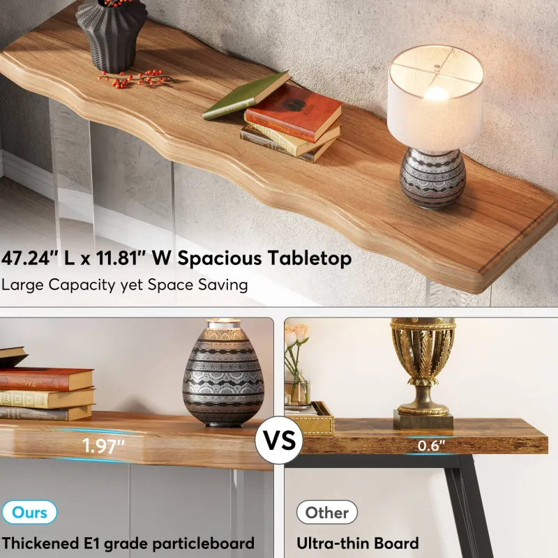 Tribesigns Console Tables|Console Tables*47'' Console Table Sofa Entryway Table with Acrylic Legs