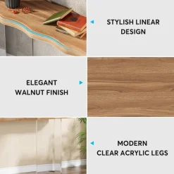 Tribesigns Console Tables|Console Tables*47'' Console Table Sofa Entryway Table with Acrylic Legs
