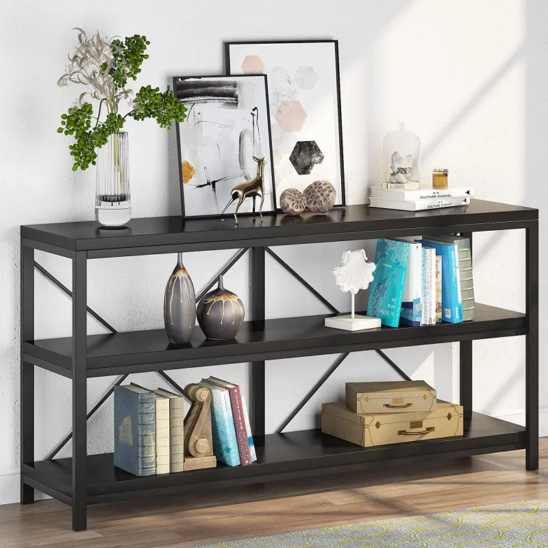 Tribesigns Console Tables|Console Tables*55" Console Table, Sofa Table TV Stand with 3-Tier Storage Shelves