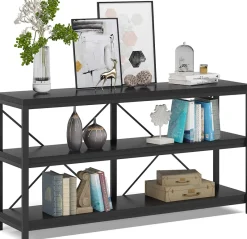 Tribesigns Console Tables|Console Tables*55" Console Table, Sofa Table TV Stand with 3-Tier Storage Shelves
