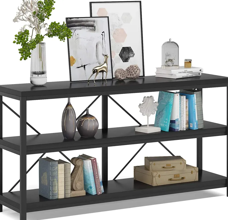 Tribesigns Console Tables|Console Tables*55" Console Table, Sofa Table TV Stand with 3-Tier Storage Shelves