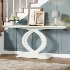 Tribesigns Console Tables|Console Tables*59" Console Table, Wood Narrow Sofa Table with Double Arc Base