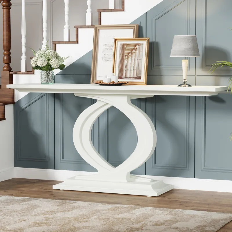 Tribesigns Console Tables|Console Tables*59" Console Table, Wood Narrow Sofa Table with Double Arc Base