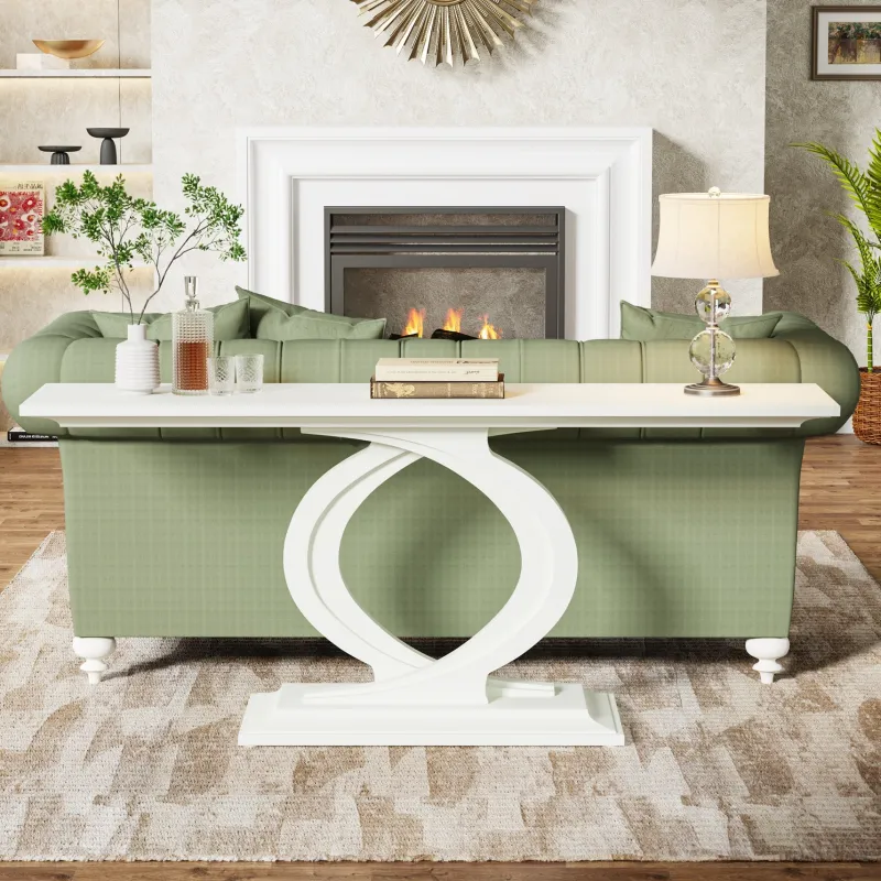 Tribesigns Console Tables|Console Tables*59" Console Table, Wood Narrow Sofa Table with Double Arc Base