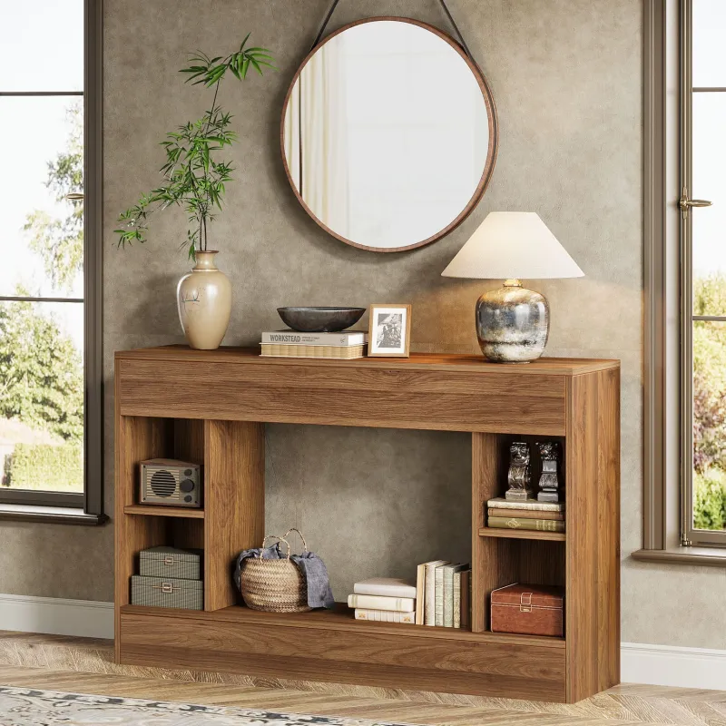 Tribesigns Console Tables|Console Tables*55" Console Table, Wood Sofa Table Hallway Table with Storage Cubes