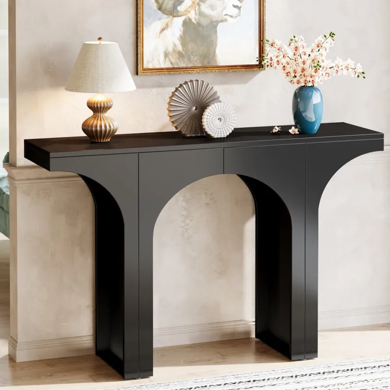 Tribesigns Console Tables|Console Tables*47" Console Table, Wooden Entryway Table Sofa Table with Arch Base