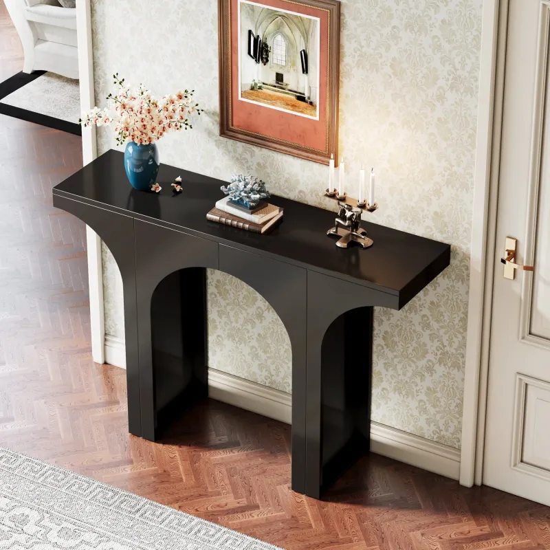 Tribesigns Console Tables|Console Tables*47" Console Table, Wooden Entryway Table Sofa Table with Arch Base
