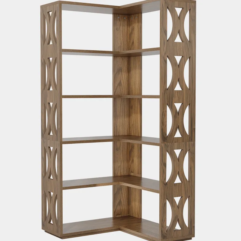 Tribesigns Bookcases & Bookshelves|Bookcases & Bookshelves*66" Corner Bookshelf, 5 - Tier Bookcase Etagere Display Shelf
