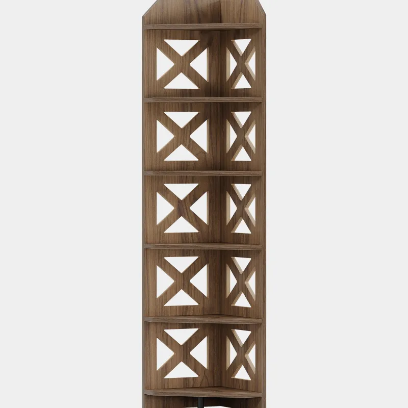 Tribesigns Corner Shelves|Corner Shelves*70.8" Corner Shelf, 6 - Tier Corner Bookcase Display Shelves Plant Stand