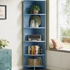 Tribesigns Corner Shelves|Corner Shelves*70.8" Corner Shelf, 5 - tier Narrow Corner Bookcase Display Etagere