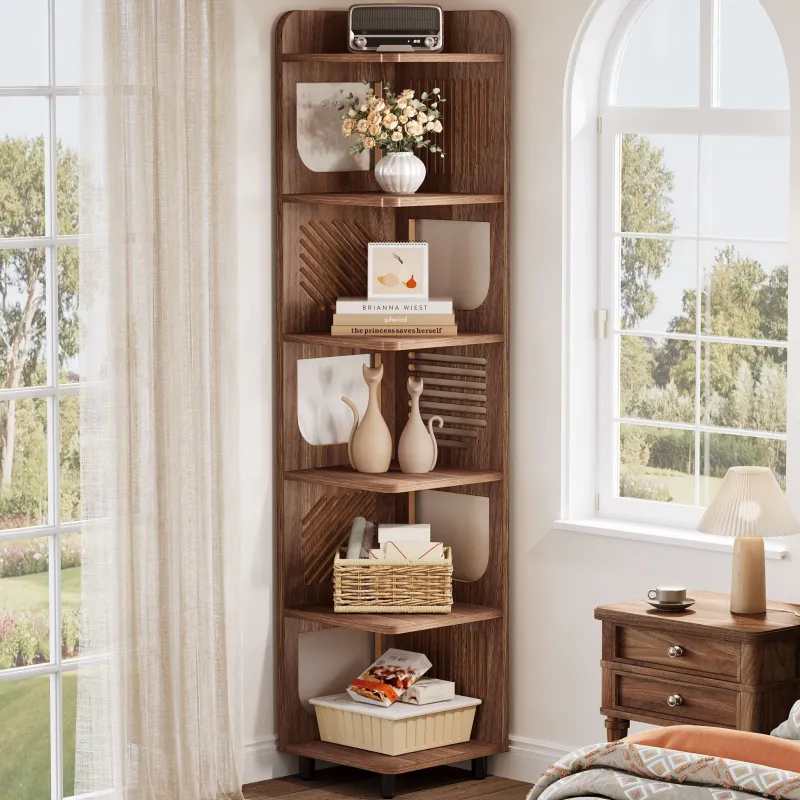 Tribesigns Bookcases & Bookshelves|Bookcases & Bookshelves*71" Corner Shelf, Narrow Bookshelf Display Shelf with Storage Rack