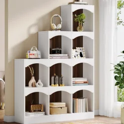 Tribesigns Bookcases & Bookshelves|Bookcases & Bookshelves*9 Cubes Bookshelf, L - Shaped Corner Etagere Bookcase Display Shelf