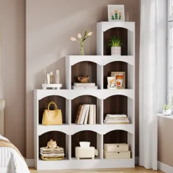 Tribesigns Bookcases & Bookshelves|Bookcases & Bookshelves*9 Cubes Bookshelf, L - Shaped Corner Etagere Bookcase Display Shelf