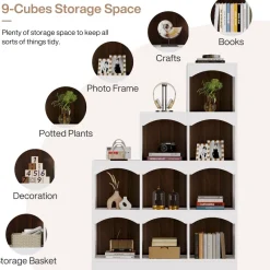 Tribesigns Bookcases & Bookshelves|Bookcases & Bookshelves*9 Cubes Bookshelf, L - Shaped Corner Etagere Bookcase Display Shelf