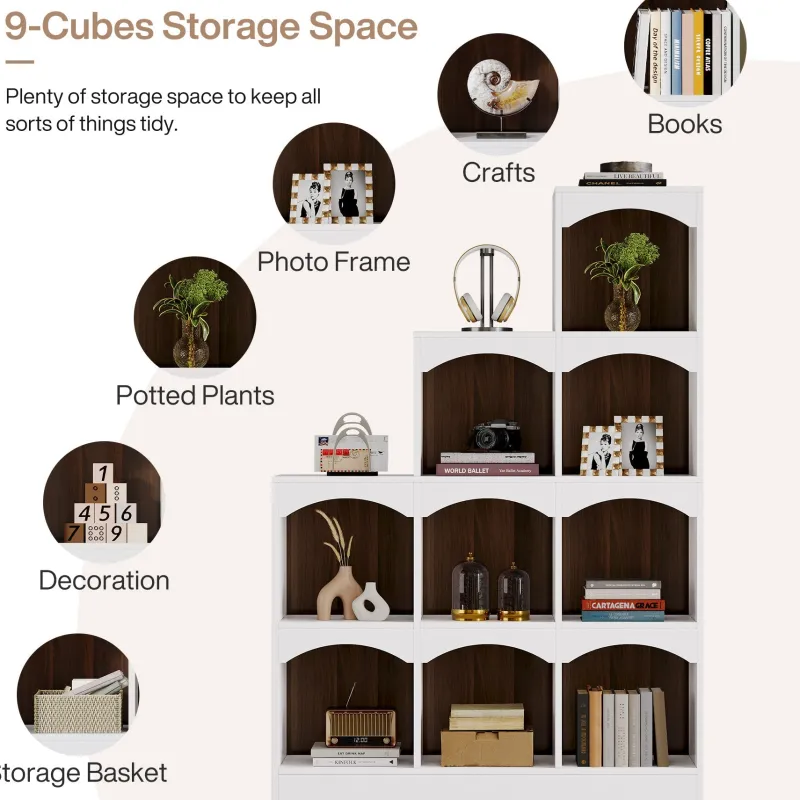 Tribesigns Bookcases & Bookshelves|Bookcases & Bookshelves*9 Cubes Bookshelf, L - Shaped Corner Etagere Bookcase Display Shelf