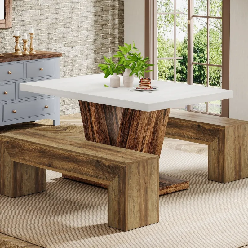 Tribesigns Benches*47" Dining Bench, Farmhouse Entryway Bench End of Bed Bench