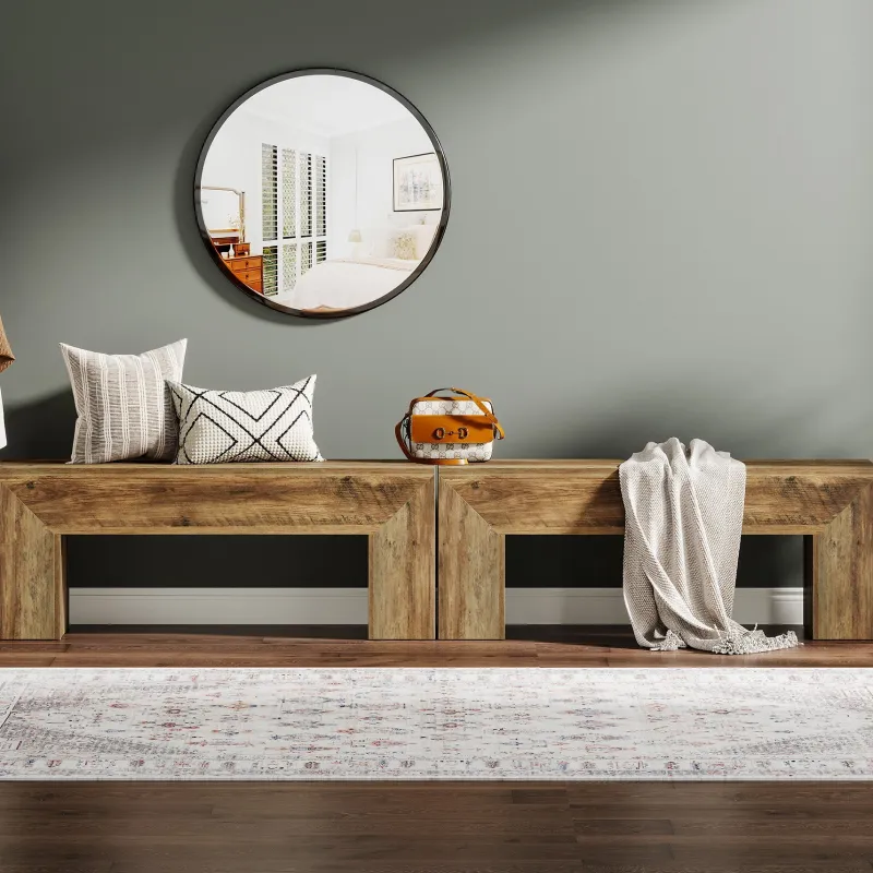 Tribesigns Benches*47" Dining Bench, Farmhouse Entryway Bench End of Bed Bench