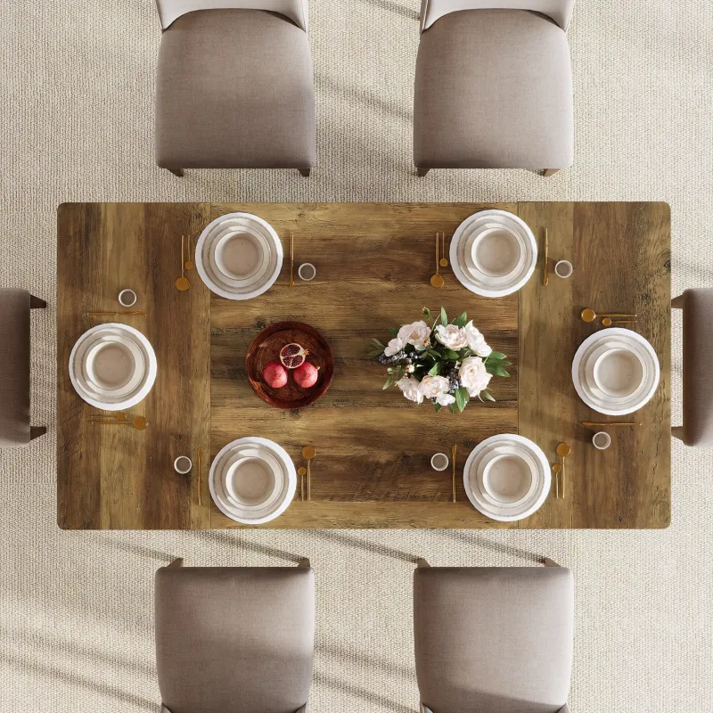 Tribesigns Dining Tables*63" Dining Table, Farmhouse Dinner Table Kitchen Table for 4 - 6