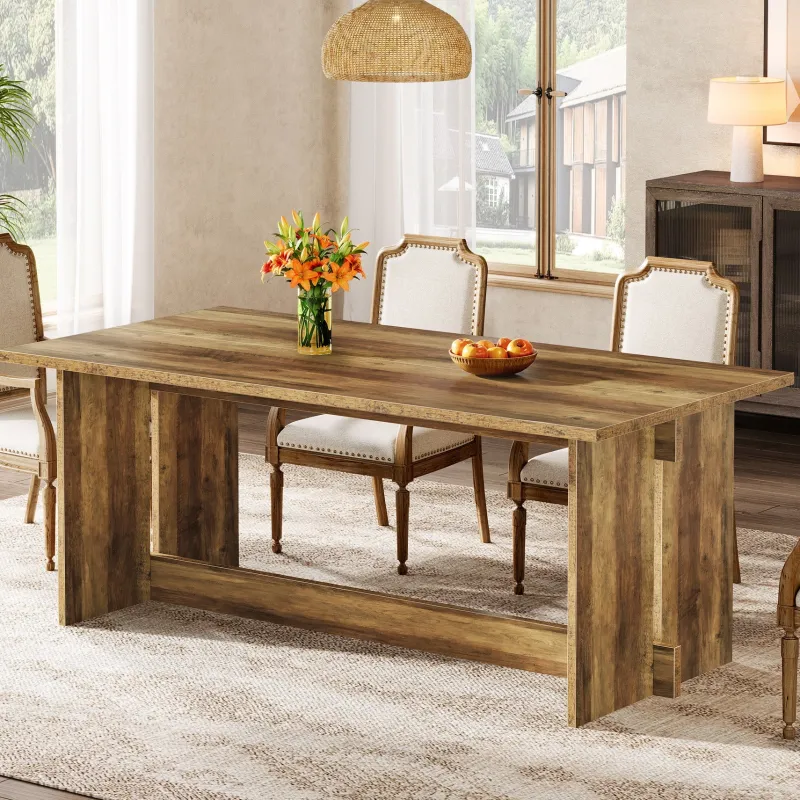 Tribesigns Dining Tables*63" Dining Table, Farmhouse Dining Room Table Kitchen Table for 4 - 6