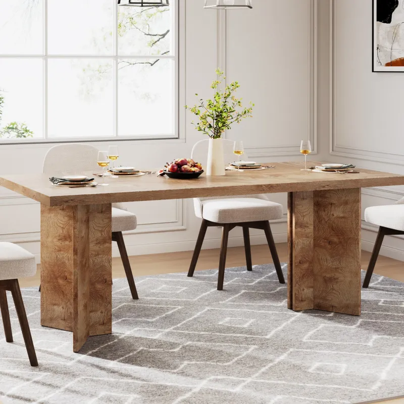 Tribesigns Dining Tables*63" Dining Table, Farmhouse Kitchen Table with Large Tabletop for 4-6