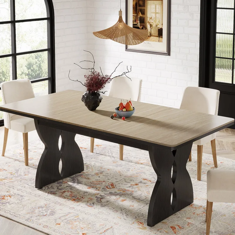 Tribesigns Dining Tables*70.8" Dining Table, Farmhouse Kitchen Dinner Table for 6 - 8