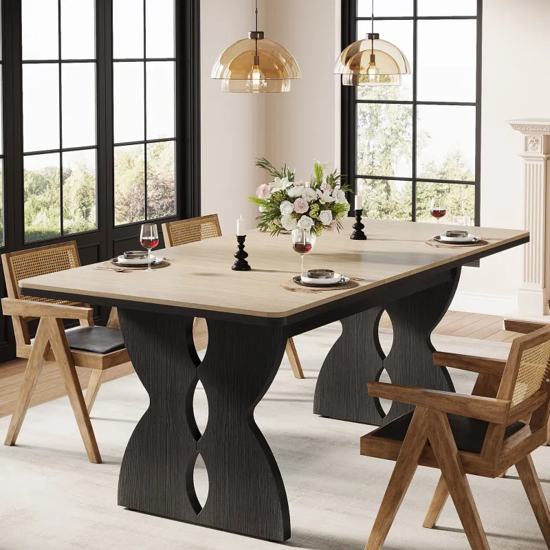 Tribesigns Dining Tables*70.8" Dining Table, Farmhouse Kitchen Dinner Table for 6 - 8