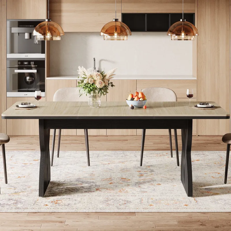 Tribesigns Dining Tables*70.8" Dining Table, Farmhouse Kitchen Dinner Table for 6 - 8