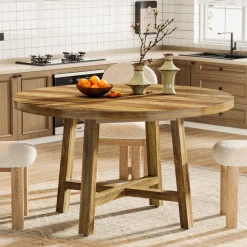 Tribesigns Dining Tables*47" Dining Table, Farmhouse Kitchen Table Dinner Table for 4 - 6 People