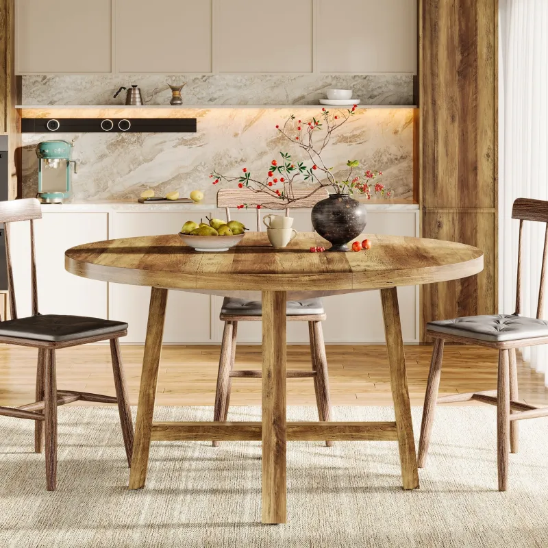 Tribesigns Dining Tables*47" Dining Table, Farmhouse Kitchen Table Dinner Table for 4 - 6 People