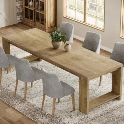 Tribesigns Dining Tables*86" Dining Table, Farmhouse Kitchen Dinner Table For 8 - 10 People