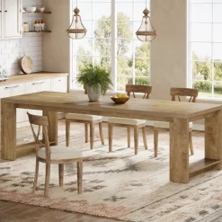 Tribesigns Dining Tables*86" Dining Table, Farmhouse Kitchen Dinner Table For 8 - 10 People