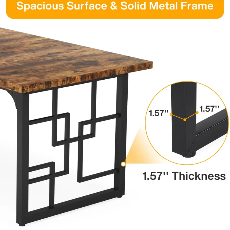 Tribesigns Dining Tables*63" Dining Table for 4-6 People, Rectangular Wooden Dinner Kitchen Table