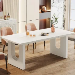 Tribesigns Dining Tables*71" Dining Table for 6 to 8 People, Modern Wood Kitchen Dinner Table