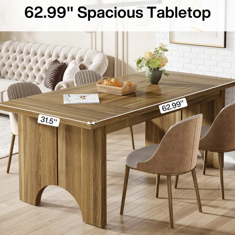 Tribesigns Dining Tables*63" Dining Table, Framhouse Kitchen DInner Table For 6 people