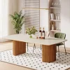 Tribesigns Dining Tables*78.7" Dining Table, Kitchen Table With Semi - Circular Stripe Base