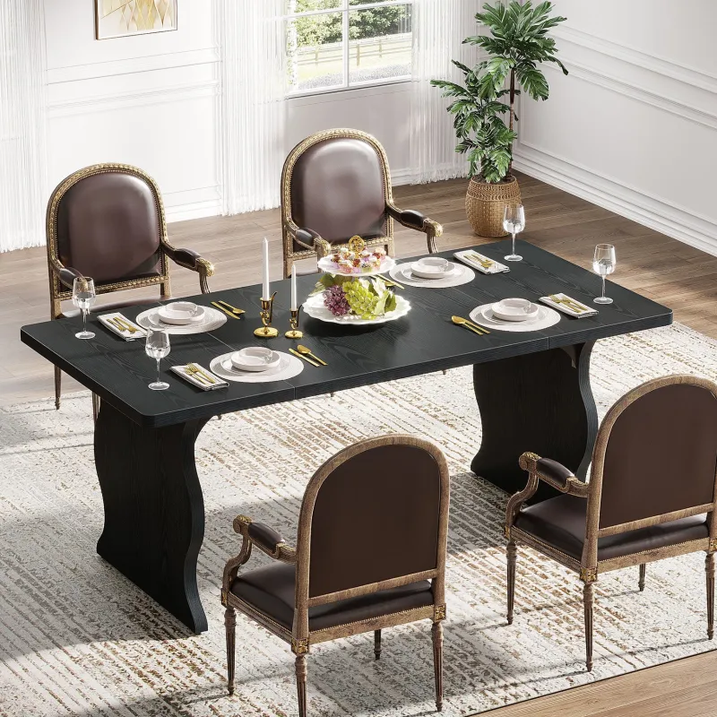 Tribesigns Dining Tables*63" Dining Table, Modern Rectangular Kitchen Table for 4-6